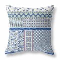Palacedesigns 20 in. Patch Indoor Outdoor Throw Pillow White Blue & Lavender PA3101657